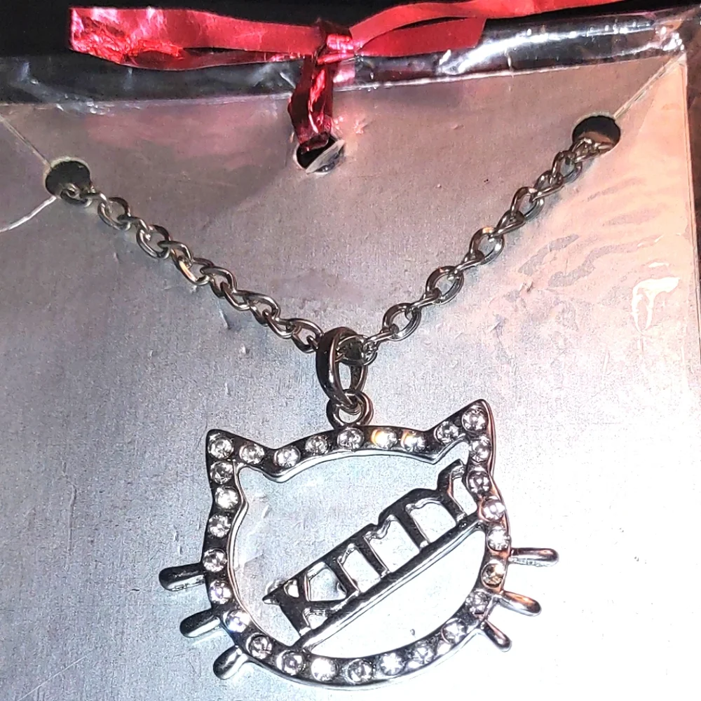 Crystal Kitty Pendant Necklace